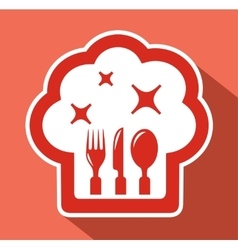 Creative chef hat spoon fork logo symbol design Vector Image
