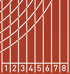 Starting line on running athletic track Royalty Free Vector