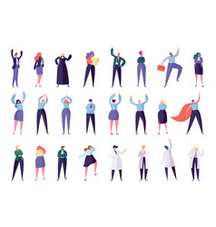 People characters collection cartoon set Vector Image