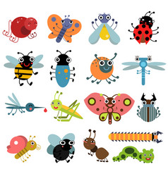 Funny cartoon fantasy bugs set Royalty Free Vector Image