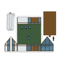 The paper model of a house Royalty Free Vector Image