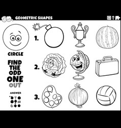 Circle shape objects educational game for kids Vector Image