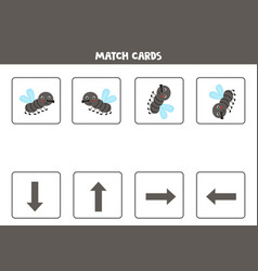 Left right up or down spatial orientation Vector Image