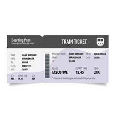 Creative train ticket concept design modern train Vector Image