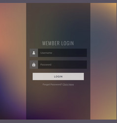 Elegant ui login form design on blurred background