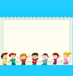 Border design with children and books Royalty Free Vector