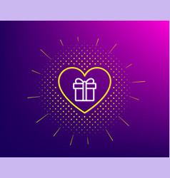 Paper heart in gift box with yellow flare stars Vector Image