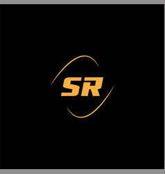 S r letter logo design on black color background Vector Image