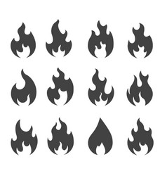 Logo set with fire symbols Royalty Free Vector Image