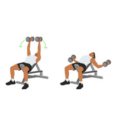 Woman doing incline dumbbell bench press exercise Vector Image