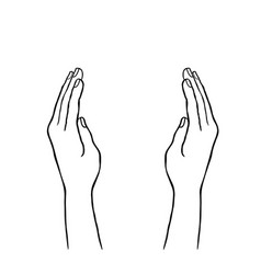 Two cupped hands supporting hands isolated on Vector Image