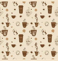 Doodle coffee seamless background Royalty Free Vector Image