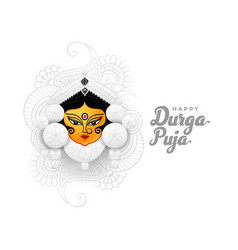 Happy durga pooja hindu festival greeting design Vector Image