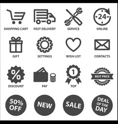 Shopping Solid Icons 1 Royalty Free Vector Image