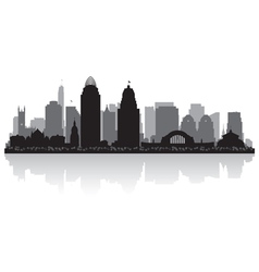 Cincinnati ohio city skyline silhouette Royalty Free Vector