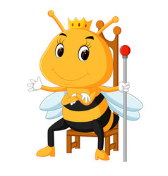 Honey bee on a white background Royalty Free Vector Image