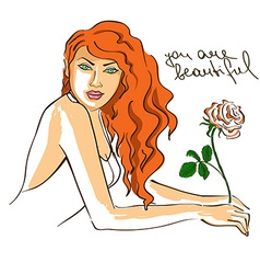 Sketch hand drawn woman Royalty Free Vector Image