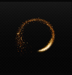 Magic gold circle glowing fire ring trace isolate Vector Image