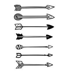 Set ancient crossed arrows native Royalty Free Vector Image