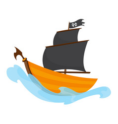 Cartoon wooden sailing ship Royalty Free Vector Image