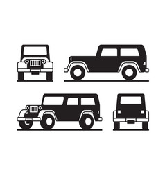 Off road vehicle in perspective Royalty Free Vector Image
