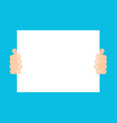 Hand hold empty a4 paper Royalty Free Vector Image