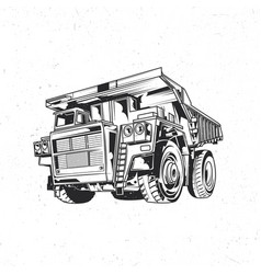 Big yellow dump truck tipper truck isolated on Vector Image