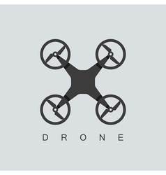 Flying quadcopter drone logo Royalty Free Vector Image