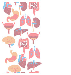 Seamless pattern with internal organs human body Vector Image