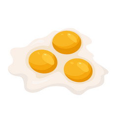 Cartoon scrambled egg isolated on white background