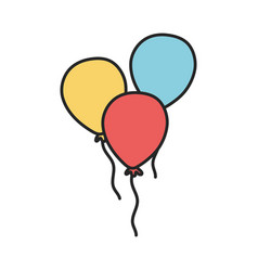 Bunch helium colorful air balloons isolated Vector Image