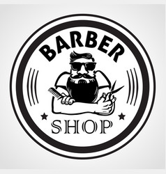 Barber shop vintage classic label badge emblem Vector Image