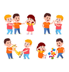 Kids bullying verbal and physical social conflict Vector Image