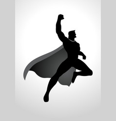 Cartoon silhouette of a superhero flying Vector Image