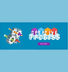 Design thinking process banner with icons Vector Image