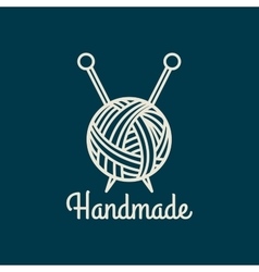 Handmade line vintage logo Royalty Free Vector Image