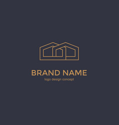 Simple line house icon logo design template Vector Image