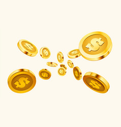 Falling gold coins financial concept Royalty Free Vector