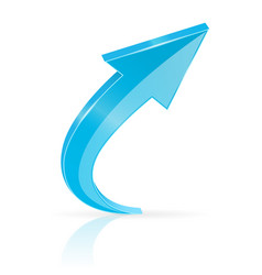 Blue arrow pointing upwards Royalty Free Vector Image