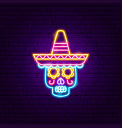 Skull neon sign Royalty Free Vector Image - VectorStock