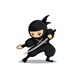 Black ninja cartoon throw darts Royalty Free Vector Image