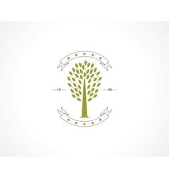 Hand-drawn graphic logo with olive tree Royalty Free Vector