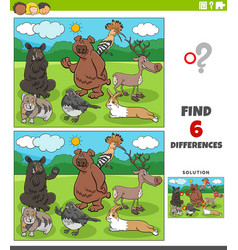 Differences educational game for kids with bears Vector Image