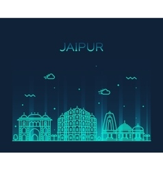 Jaipur skyline trendy linear Royalty Free Vector Image