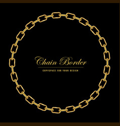 Golden chain circle border frame round border Vector Image