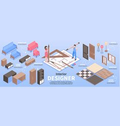 Kitchen isometric dinner room interior Royalty Free Vector