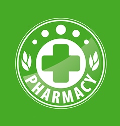 Logo green cross pharmacy Royalty Free Vector Image