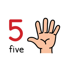 9 kids hand showing number nine hand sign Vector Image