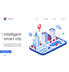 Smart city data infrastructure server isometric Vector Image