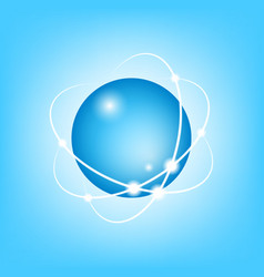Atom symbol 3d blue Royalty Free Vector Image - VectorStock